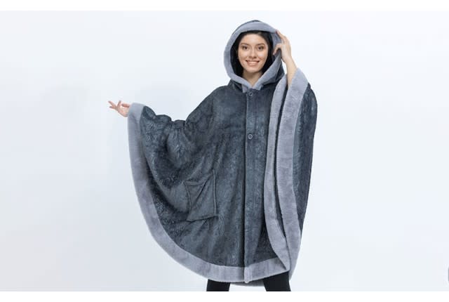 Cannon Poncho For Women 1 PC - Grey