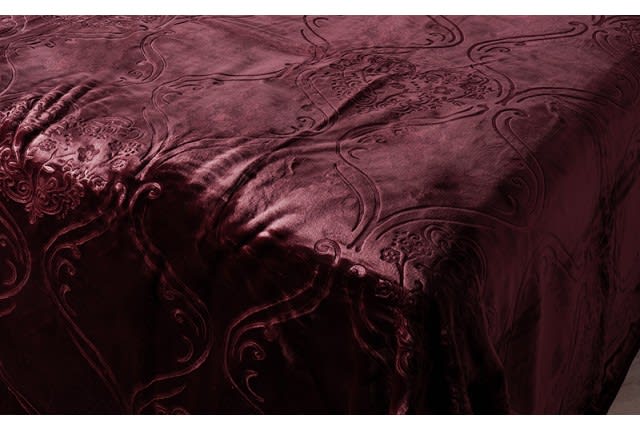 Feather Flannel Blanket 1 Ply - King Burgundy