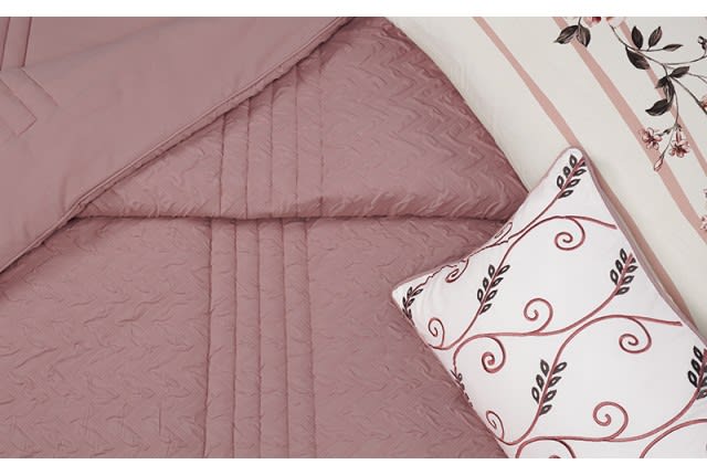 Alana Comforter Set 7 PCS - King Pink