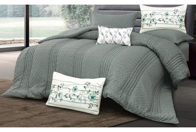 Alana Comforter Set 7 PCS - King Green