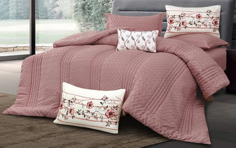 Alana Comforter Set 7 PCS - Queen Pink