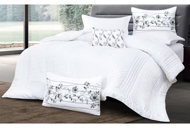 Alana Comforter Set 4 PCS - Single White