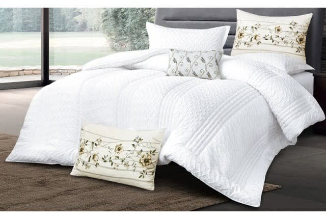 Alana Comforter Set 4 PCS - Single Off White