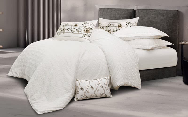 Alana Quilt Cover Set Without Filling 7 Pcs - King Off White