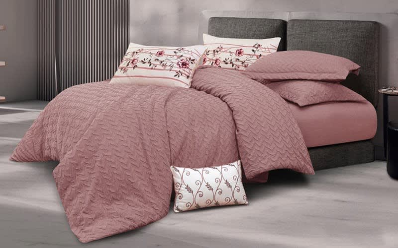 Alana Quilt Cover Set Without Filling 7 Pcs - King Pink