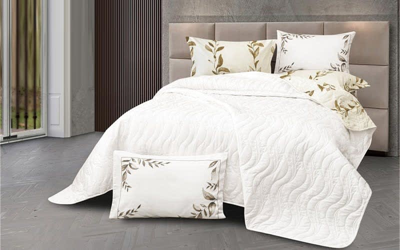 Dalida Cotton BedSpread Set 6 PCS- King White & Cream