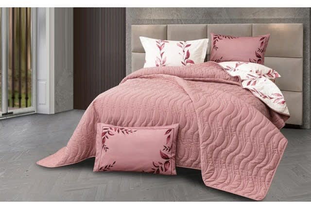Dalida Cotton BedSpread Set 4 PCS- Single Pink & White
