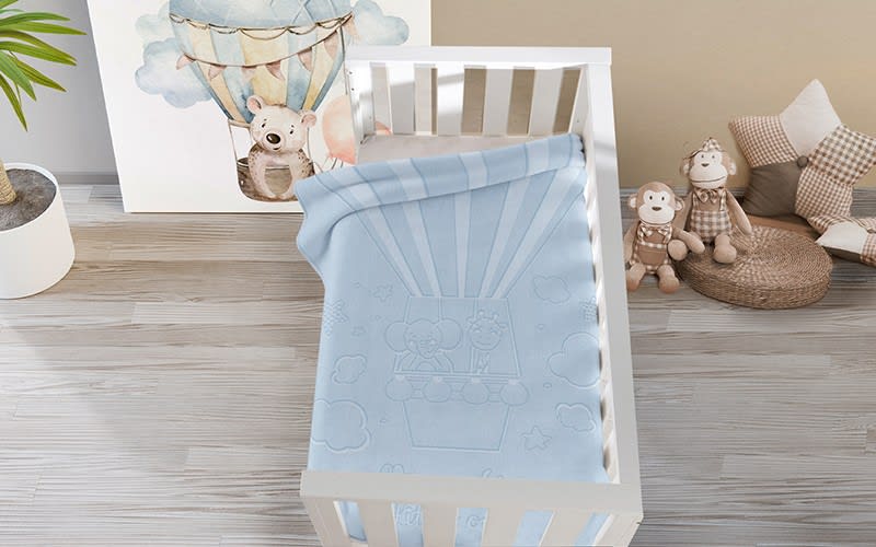 Cannon Baby Embossed Blanket 1 PC - Blue