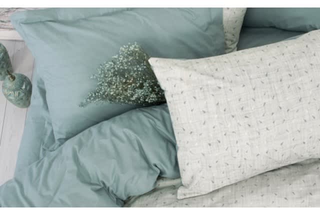 Cotton Box Comforter Set 6 PCS - King Grey & Mint