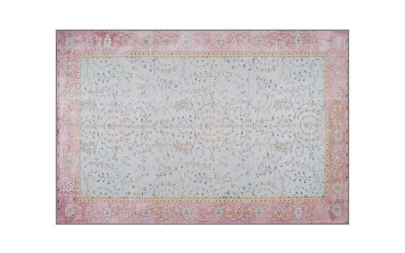 Armada jacquard Carpet - ( 160 X 230 ) cm Sky Blue & Pink