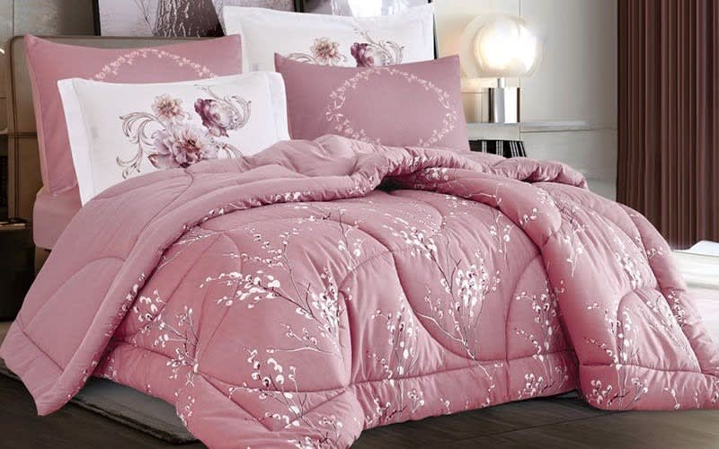 lydia Comforter Set 4 Pcs - Single  Pink