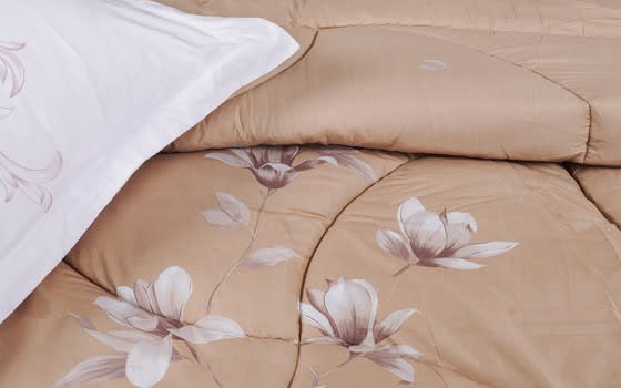 lydia Comforter Set 4 Pcs - Single  Beige