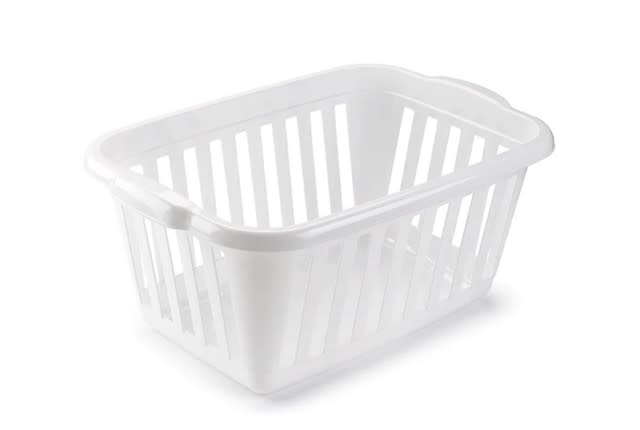 Plastic Laundry Hamper - White