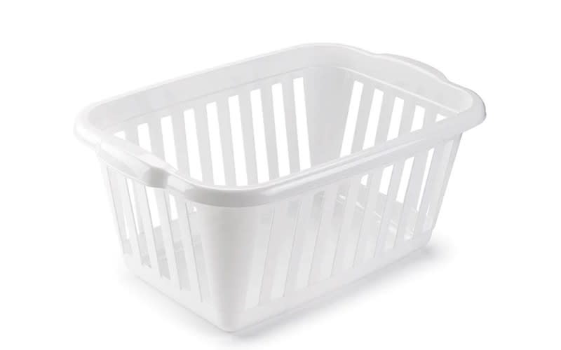 Plastic Laundry Hamper - White