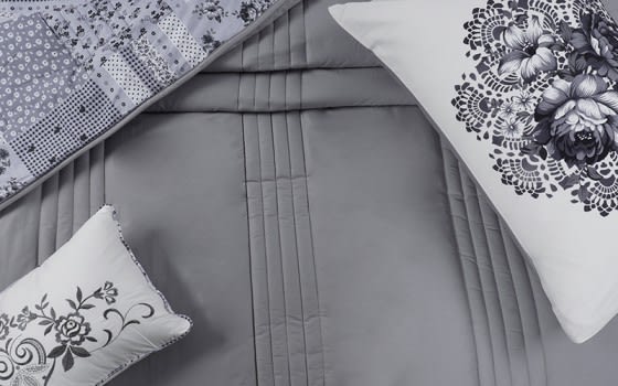Feather Land Comforter Set 7 PCS - King Grey