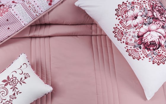 Feather Land Comforter Set 6 PCS - Queen Pink