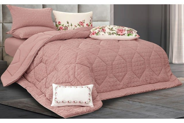Jensen Comforter Set 7 PCS - Queen Pink