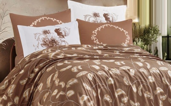 Lydia Quilt Cover Set Without Filling 6 PCS - King Brown
