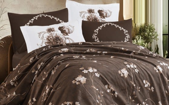 Lydia Quilt Cover Set Without Filling 6 PCS - King D.Brown