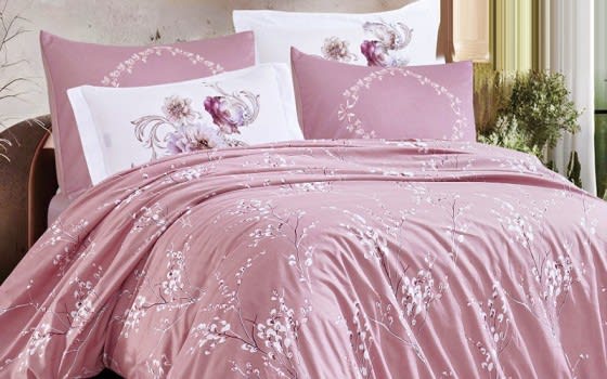 Lydia Quilt Cover Set Without Filling 6 PCS - King Pink