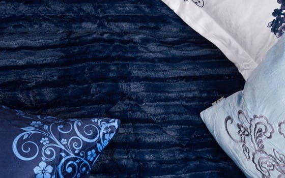 Dora Velvet Comforter Set 7 PCS - King Blue 