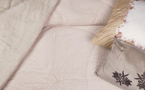 Cely Velvet Comforter Set 7 PCS - King L.Beige 