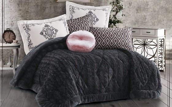 Betty Velvet Comforter Set 7 PCS - King D.Grey 