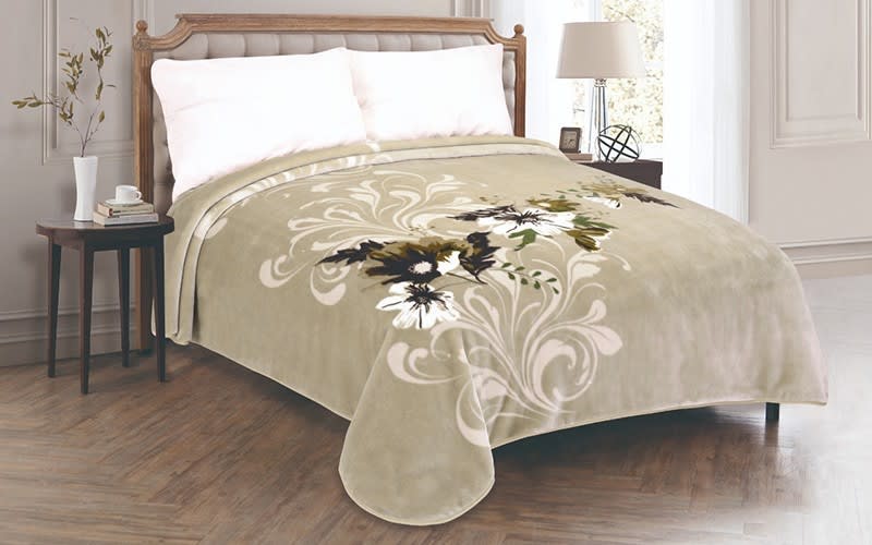 Cannon Printed Blanket 1 PC- Single L.Beige