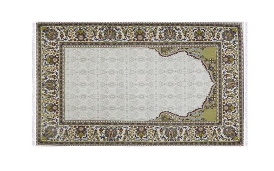 Armada Memory Foam Prayer Carpet - ( 65 X 120 ) cm - White & Beige