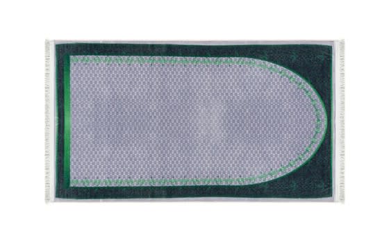 سجادة صلاة ميموري فوم من أرمادا - ( 65 × 120 )  سم - أوف وايت وأخضر